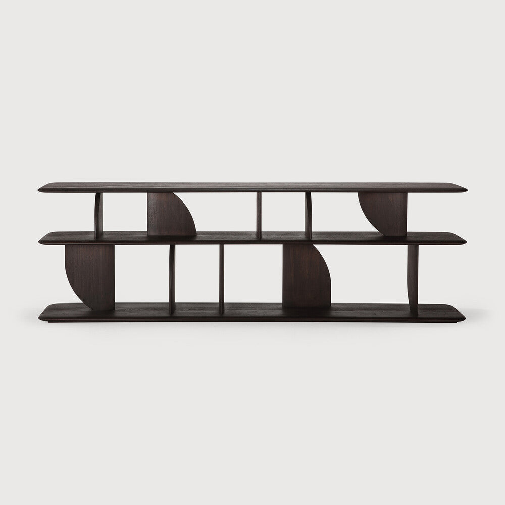 Geometric Sofa Console Teak Dark Brown | shipping 9/15/2025