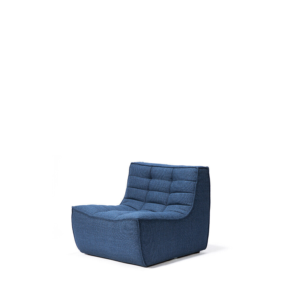 Featuring N701 Blue Modular Sofa Sectional by Ethnicraft at Amethyst Home. The N701 Blue Sofa is an inviting design that oozes comfort and relaxation. By combining the different pieces and sizes, you have unlimited possibilities when it comes to creating your own unique setting. Designed by Jacques Deneef, it’s available in multiple colors and materials.Size for the 1 seater sofa (WxDxH):. Amethyst Home provides interior design services, furniture, rugs, and lighting in the Los Angeles metro area.