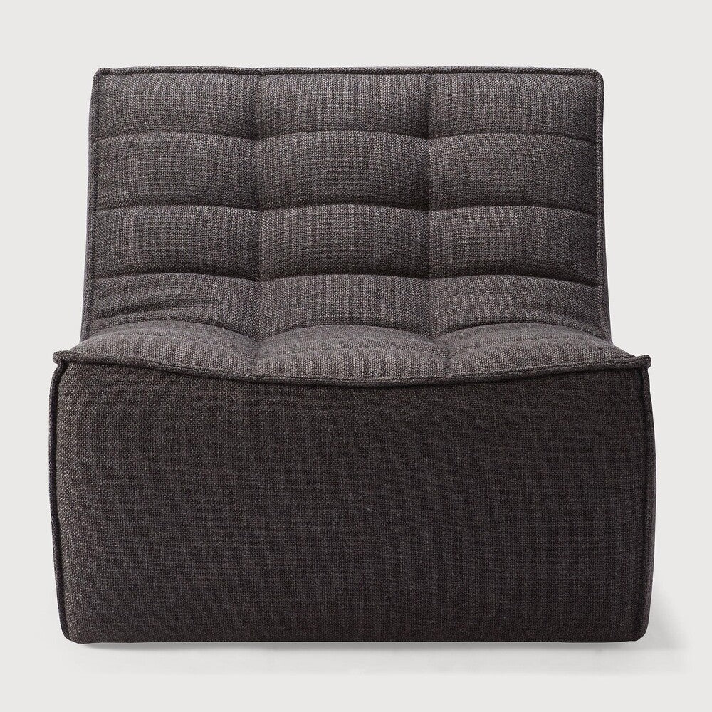 Featuring N701 Dark Grey Modular Sofa Sectional by Ethnicraft at Amethyst Home. The N701 Dark Grey Sofa is an inviting design that oozes comfort and relaxation. By combining the different pieces and sizes, you have unlimited possibilities when it comes to creating your own unique setting. Designed by Jacques Deneef, it’s available in multiple colors and materials.Size for the 1 seater sof. Amethyst Home provides interior design services, furniture, rugs, and lighting in the Kansas City metro area.