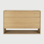 Featuring Nordic Dresser Oak by Ethnicraft at Amethyst Home. Our Nordic collection combines refined design with the purity of solid wood. The bevelled edges gives this solid oak furniture an extra edge, we would say. This chest of drawers is made from solid oak and features three drawers.
Dimentions: 22.5"d x 51.5"w x 33"h
Anti-tipping mechanism : YesFinish :. Amethyst Home provides interior design, new home construction design consulting, vintage area rugs, and lighting in the Seattle metro area.