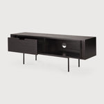 Featuring Roller Max TV Cupboard Teak black by Ethnicraft at Amethyst Home. The Roller Max collection is remarkable in its design, distinguished with its stacked wood-stick effect. The TV cupboard offers functional storage in an eye-catching design, resulting in an elegant and sophisticated item for both residential and commercial spaces.
Overall Dimensions: . Amethyst Home provides interior design, new home construction design consulting, vintage area rugs, and lighting in the Houston metro area.