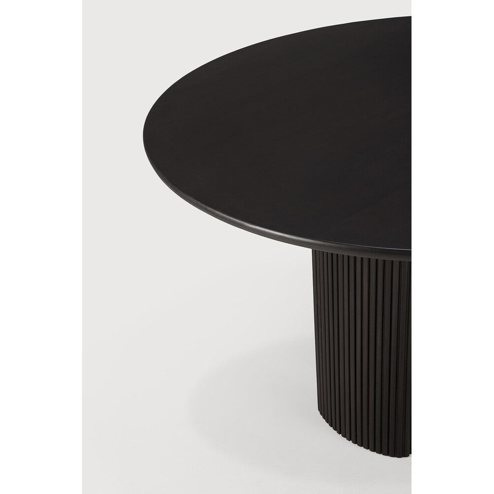 Featuring Roller Max Dining Table Round by Ethnicraft at Amethyst Home. The Roller Max collection is remarkable in its design, distinguished with its stacked wood-stick effect. The dining table perfectly melds form with function. Featuring the option of reversable legs that can change the aesthetic to reflect personal style.
Dimensions: 59.5"d x 59.5"w x 30"h. Amethyst Home provides interior design, new home construction design consulting, vintage area rugs, and lighting in the Seattle metro area.