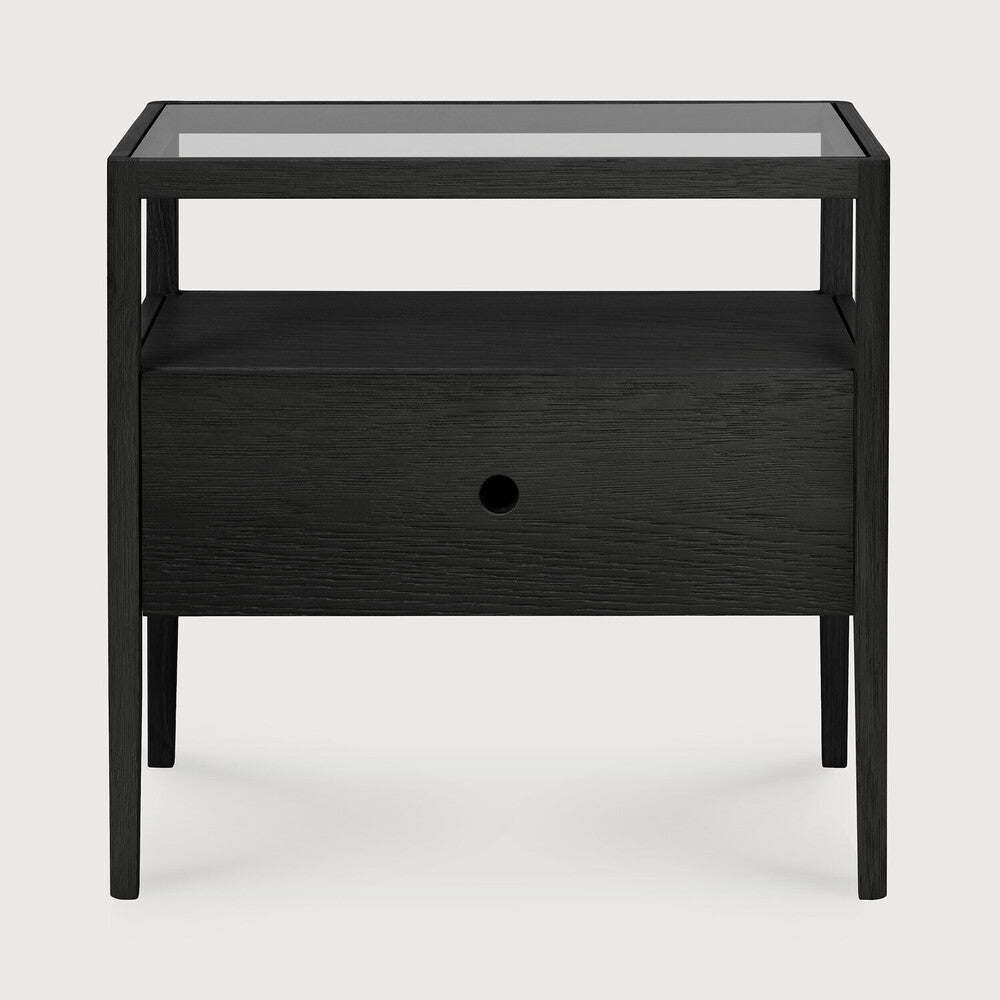 Spindle Bedside Table Oak Black | ready to ship!