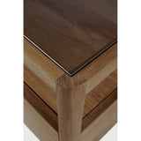 With its one drawer, open space and slightly tapered legs, the Spindle bedside table is the perfect no-nonsense companion for the striking Spindle bed. Reclaimed teak offers a truly unique finish for each and every item — the origin of each hand-finished piece of furniture carries its own story in its material. Amethyst Home provides interior design, new home construction design consulting, vintage area rugs, and lighting in the Houston metro area.
