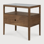 With its one drawer, open space and slightly tapered legs, the Spindle bedside table is the perfect no-nonsense companion for the striking Spindle bed. Reclaimed teak offers a truly unique finish for each and every item — the origin of each hand-finished piece of furniture carries its own story in its material. Amethyst Home provides interior design, new home construction design consulting, vintage area rugs, and lighting in the San Diego metro area.