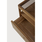 With its one drawer, open space and slightly tapered legs, the Spindle bedside table is the perfect no-nonsense companion for the striking Spindle bed. Reclaimed teak offers a truly unique finish for each and every item — the origin of each hand-finished piece of furniture carries its own story in its material. Amethyst Home provides interior design, new home construction design consulting, vintage area rugs, and lighting in the Winter Garden metro area.