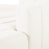 Featuring Langham Fayette Cloud Right Chaise by Four Hands at Amethyst Home. The sensible sectional meets modern Italian styling. Wide vertical channeling offers a luxurious take on modular seating. Bright Fayette Cloud covering awes in any space. Right arm facing piece to sectional. Performance fabrics are specially created to withstand spills, stains, high t. Amethyst Home provides interior design, new home construction design consulting, vintage area rugs, and lighting in the Dallas metro area.