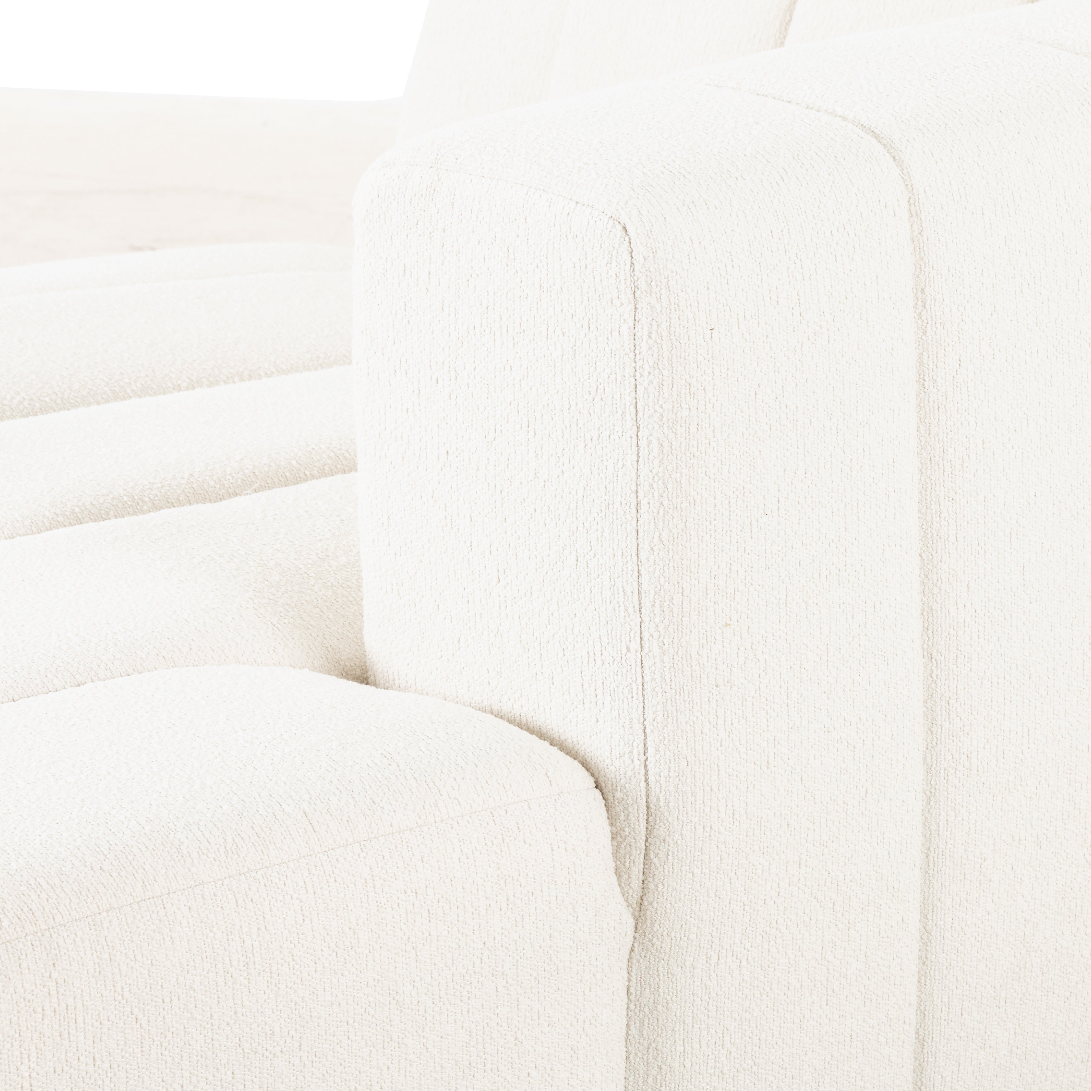 Featuring Langham Fayette Cloud Right Chaise by Four Hands at Amethyst Home. The sensible sectional meets modern Italian styling. Wide vertical channeling offers a luxurious take on modular seating. Bright Fayette Cloud covering awes in any space. Right arm facing piece to sectional. Performance fabrics are specially created to withstand spills, stains, high t. Amethyst Home provides interior design, new home construction design consulting, vintage area rugs, and lighting in the Dallas metro area.