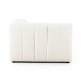 Featuring Langham Fayette Cloud Right Chaise by Four Hands at Amethyst Home. The sensible sectional meets modern Italian styling. Wide vertical channeling offers a luxurious take on modular seating. Bright Fayette Cloud covering awes in any space. Right arm facing piece to sectional. Performance fabrics are specially created to withstand spills, stains, h. Amethyst Home provides interior design, new home construction design consulting, vintage area rugs, and lighting in the Kansas City metro area.