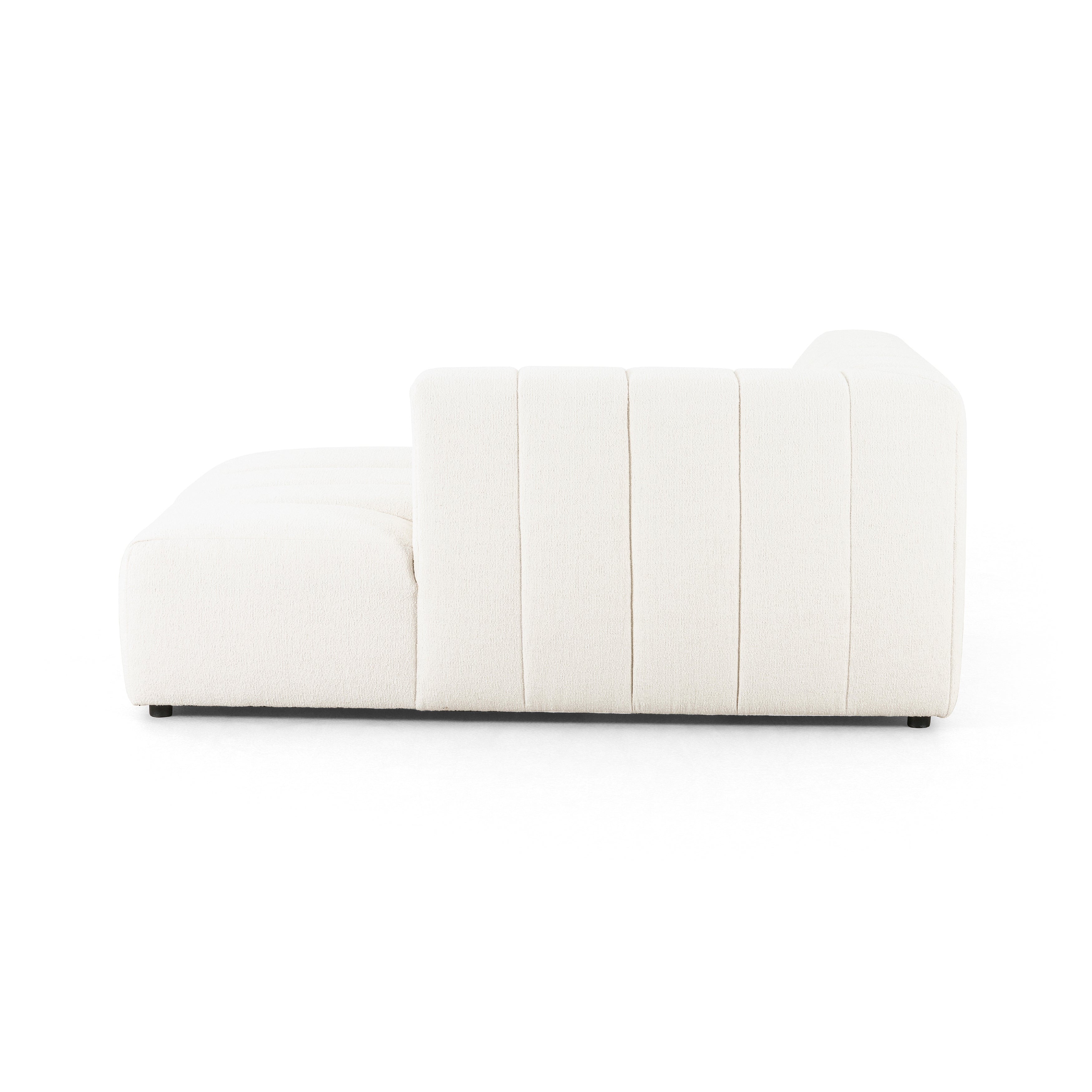 Featuring Langham Fayette Cloud Right Chaise by Four Hands at Amethyst Home. The sensible sectional meets modern Italian styling. Wide vertical channeling offers a luxurious take on modular seating. Bright Fayette Cloud covering awes in any space. Right arm facing piece to sectional. Performance fabrics are specially created to withstand spills, stains, hig. Amethyst Home provides interior design, new home construction design consulting, vintage area rugs, and lighting in the Nashville metro area.