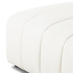 Featuring Langham Fayette Cloud Right Chaise by Four Hands at Amethyst Home. The sensible sectional meets modern Italian styling. Wide vertical channeling offers a luxurious take on modular seating. Bright Fayette Cloud covering awes in any space. Right arm facing piece to sectional. Performance fabrics are specially created to withstand spills, stains, high tr. Amethyst Home provides interior design, new home construction design consulting, vintage area rugs, and lighting in the Tampa metro area.