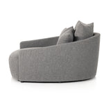 Featuring Chloe Fallon Charcoal Media Lounger by Four Hands at Amethyst Home. Roomy style. Charcoal upholstery covers a dramatic U shape for a spacious, sink-in sit. Throw pillows present an added touch of comfort to this sensibly styled media lounger, perfect for movie nights.
Overall Dimensions: 62"W x 66"L x 40.50"HColors: Fallon CharcoalMaterials: 68% Rpet. Amethyst Home provides interior design, new home construction design consulting, vintage area rugs, and lighting in the Dallas metro area.