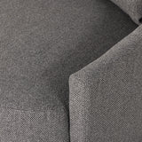 Featuring Chloe Fallon Charcoal Media Lounger by Four Hands at Amethyst Home. Roomy style. Charcoal upholstery covers a dramatic U shape for a spacious, sink-in sit. Throw pillows present an added touch of comfort to this sensibly styled media lounger, perfect for movie nights.
Overall Dimensions: 62"W x 66"L x 40.50"HColors: Fallon CharcoalMaterials: 68%. Amethyst Home provides interior design, new home construction design consulting, vintage area rugs, and lighting in the Los Angeles metro area.