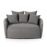Featuring Chloe Fallon Charcoal Media Lounger by Four Hands at Amethyst Home. Roomy style. Charcoal upholstery covers a dramatic U shape for a spacious, sink-in sit. Throw pillows present an added touch of comfort to this sensibly styled media lounger, perfect for movie nights.
Overall Dimensions: 62"W x 66"L x 40.50"HColors: Fallon CharcoalMaterials: 68% . Amethyst Home provides interior design, new home construction design consulting, vintage area rugs, and lighting in the Scottsdale metro area.