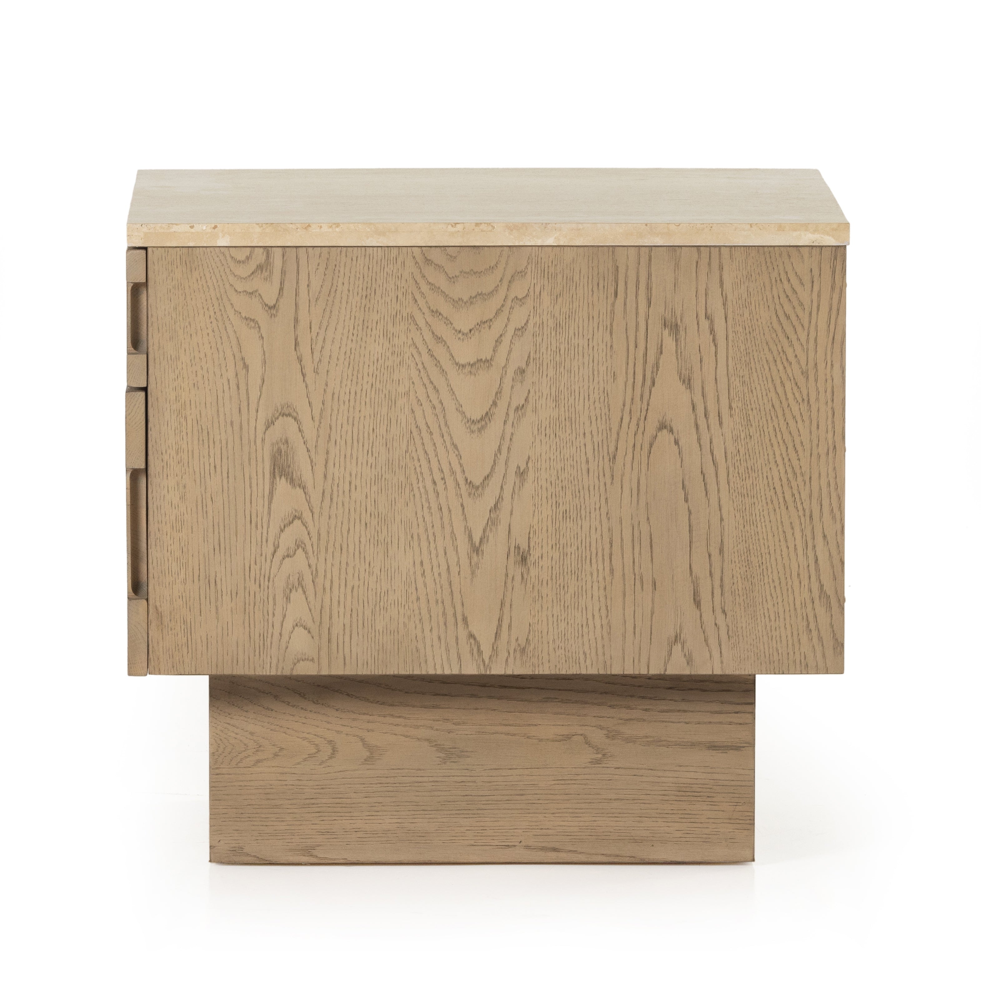 Featuring Lennon Travertine Nightstand by Four Hands at Amethyst Home. Warm travertine is the highlight of this modern nightstand.  The Lennon nightstand is wonderful as it has a smaller footprint yet great storage.
Overall Dimensions: 22"W x 25"L x 22.75"HColors: Yucca Oak, TravertineMaterials: Oak Veneer, Solid TravertineWeight: 88.18 lb. Amethyst Home provides interior design, new home construction design consulting, vintage area rugs, and lighting in the Omaha metro area.