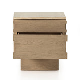 Featuring Lennon Travertine Nightstand by Four Hands at Amethyst Home. Warm travertine is the highlight of this modern nightstand.  The Lennon nightstand is wonderful as it has a smaller footprint yet great storage.
Overall Dimensions: 22"W x 25"L x 22.75"HColors: Yucca Oak, TravertineMaterials: Oak Veneer, Solid TravertineWeight: 88.18 lb. Amethyst Home provides interior design, new home construction design consulting, vintage area rugs, and lighting in the Portland metro area.