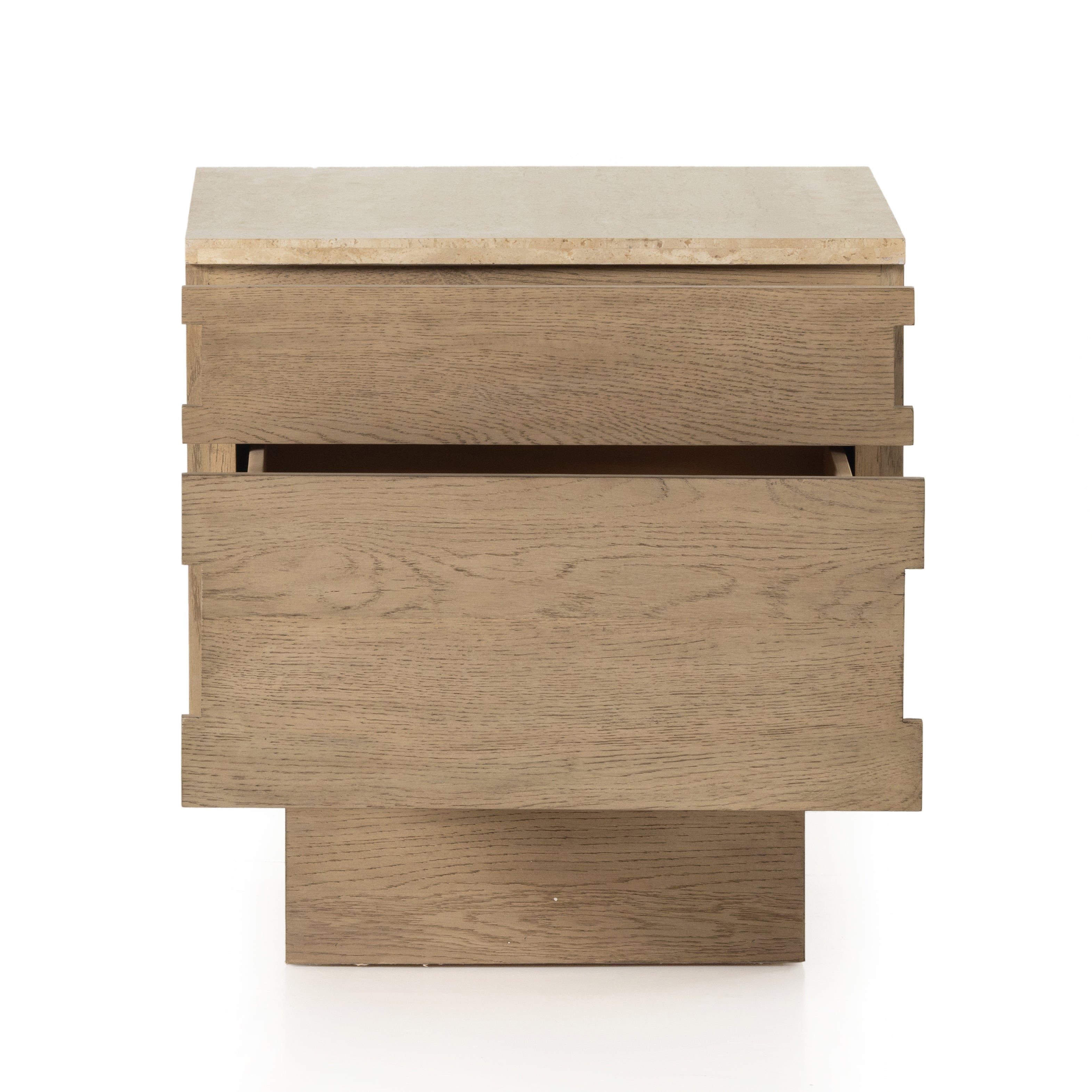 Featuring Lennon Travertine Nightstand by Four Hands at Amethyst Home. Warm travertine is the highlight of this modern nightstand.  The Lennon nightstand is wonderful as it has a smaller footprint yet great storage.
Overall Dimensions: 22"W x 25"L x 22.75"HColors: Yucca Oak, TravertineMaterials: Oak Veneer, Solid TravertineWeight: 88.18 lb. Amethyst Home provides interior design, new home construction design consulting, vintage area rugs, and lighting in the Portland metro area.