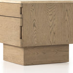 Featuring Lennon Travertine Nightstand by Four Hands at Amethyst Home. Warm travertine is the highlight of this modern nightstand.  The Lennon nightstand is wonderful as it has a smaller footprint yet great storage.
Overall Dimensions: 22"W x 25"L x 22.75"HColors: Yucca Oak, TravertineMaterials: Oak Veneer, Solid TravertineWeight: 88.18 lb. Amethyst Home provides interior design, new home construction design consulting, vintage area rugs, and lighting in the Tampa metro area.