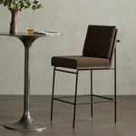 Featuring Crete Fiqa Boucle Cocoa Stool by Four Hands at Amethyst Home. Crisp and clean, with natural panache. Slim, black-finished iron frames a floating ladderback of solid oak. Upholstered in a Fiqa boucle textile, the next generation of performance fabric. Easy to clean and made from fully recyclable materials, Fiqa fabrics are machine-washable, sta. Amethyst Home provides interior design, new home construction design consulting, vintage area rugs, and lighting in the Winter Garden metro area.
