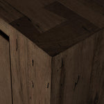Featuring Abaso Ebony Rustic Wormwood Oak Media Console by Four Hands at Amethyst Home. Made from thick-cut oak veneer with a faux rustic finish made to emulate wormwood, this spacious media console features chunky squared legs and dovetail joinery detailing.Overall Dimensions: 94.50"W x 19.75"L x 27"HColors: Black Mdf, Ebony Rustic Wormwood Oak, Black Pl. Amethyst Home provides interior design, new home construction design consulting, vintage area rugs, and lighting in the Los Angeles metro area.