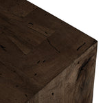 Featuring Abaso Ebony Rustic Wormwood Oak Media Console by Four Hands at Amethyst Home. Made from thick-cut oak veneer with a faux rustic finish made to emulate wormwood, this spacious media console features chunky squared legs and dovetail joinery detailing.Overall Dimensions: 94.50"W x 19.75"L x 27"HColors: Black Mdf, Ebony Rustic Wormwood Oak, Black PlywoodM. Amethyst Home provides interior design, new home construction design consulting, vintage area rugs, and lighting in the Tampa metro area.