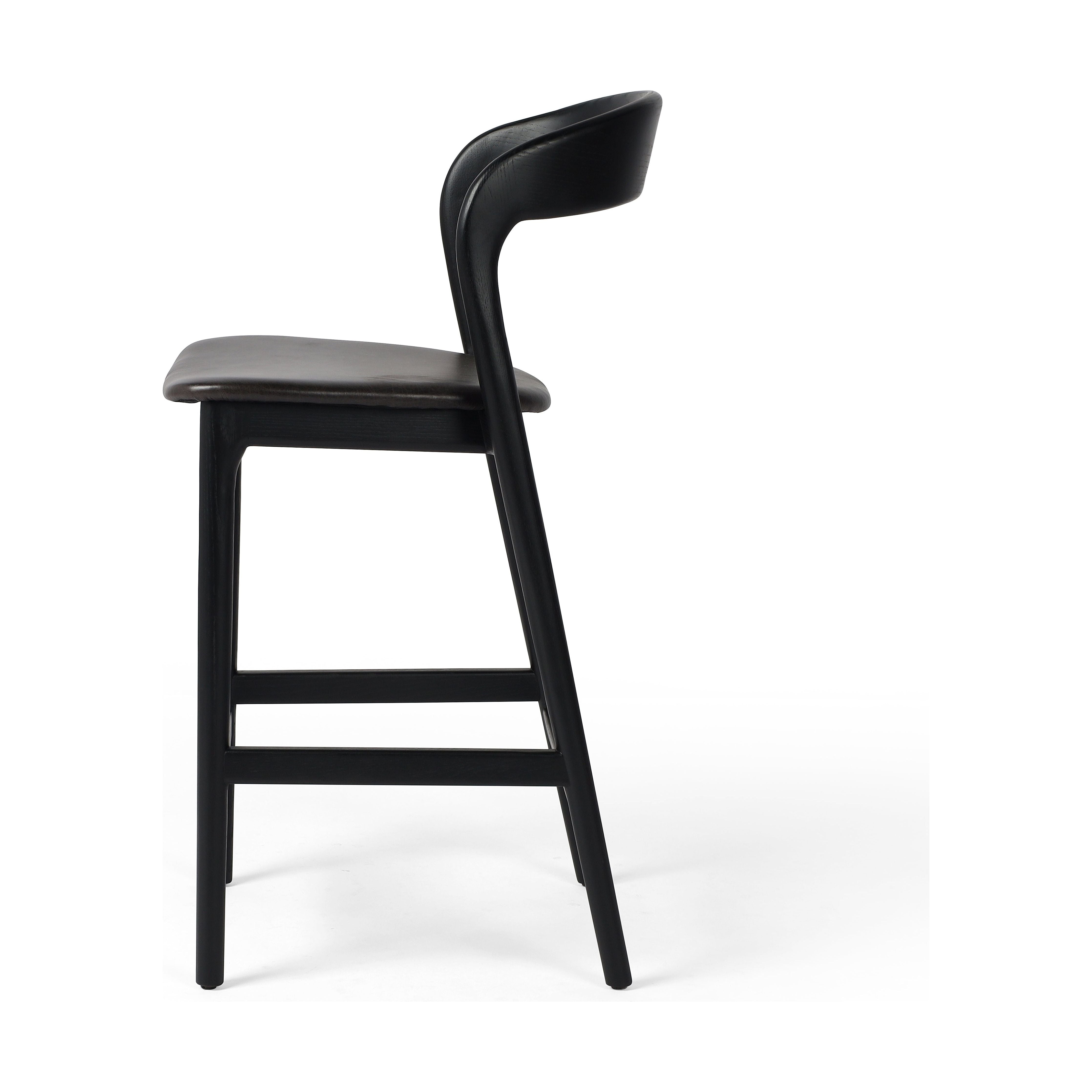 Featuring Amare Sonoma Black Bar + Counter Stool by Four Hands at Amethyst Home. Modern monochrome, perfectly sized for the counter. Inspired by simple Scandinavian styling, black-finished solid ash forms a shapely open frame for black top-grain leather seating.
Overall Counter Stool Dimensions: 19"w x 22"d x 39"hOverall Bar Stool Dimensions: 19"w x 22"d x 43"hColors: Black , Sonoma B. Amethyst Home provides interior design, new construction, custom furniture and area rugs in the Boston metro area