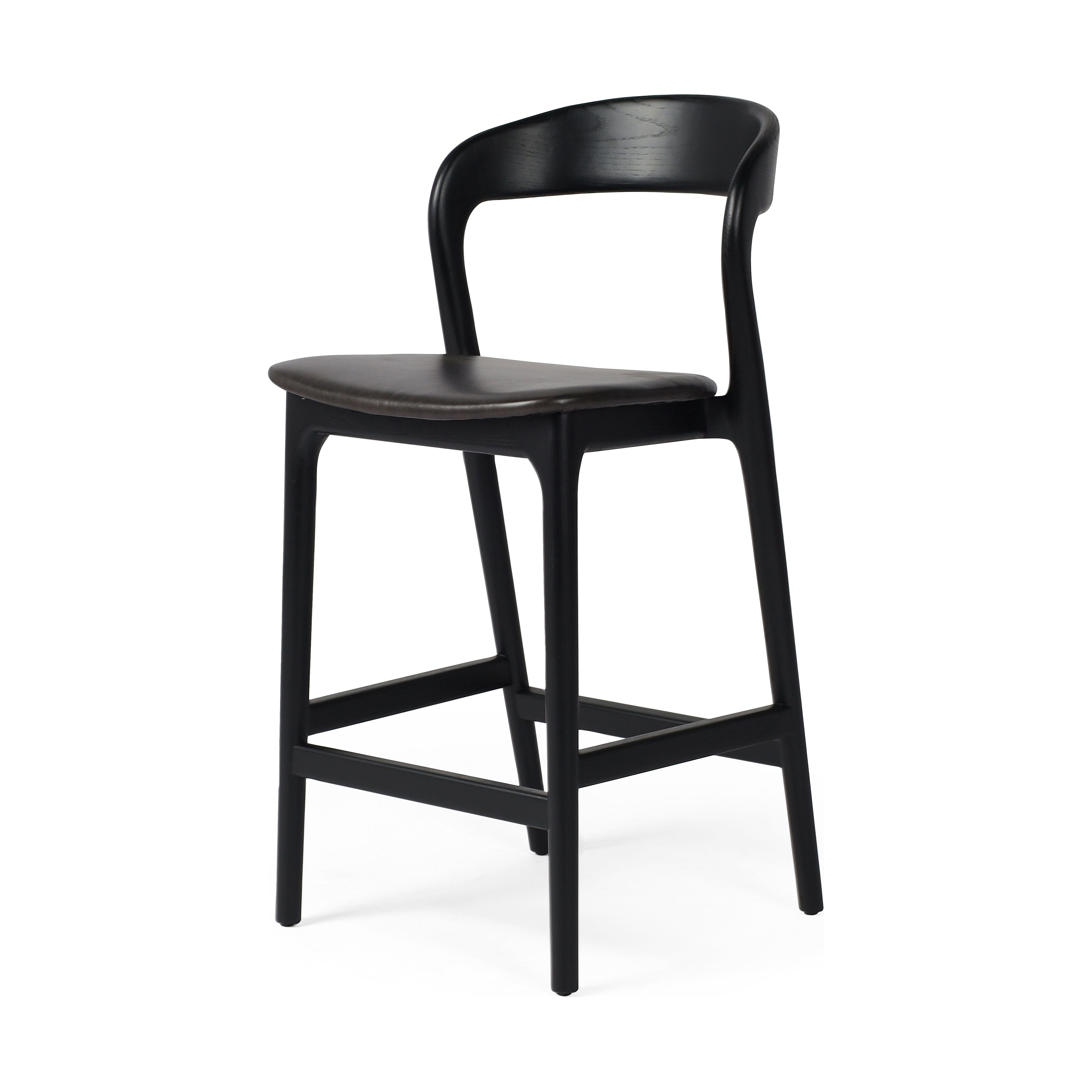 Featuring Amare Sonoma Black Bar + Counter Stool by Four Hands at Amethyst Home. Modern monochrome, perfectly sized for the counter. Inspired by simple Scandinavian styling, black-finished solid ash forms a shapely open frame for black top-grain leather seating.
Overall Counter Stool Dimensions: 19"w x 22"d x 39"hOverall Bar Stool Dimensions: 19"w x 22"d x 43"hColors: Black , Sonoma B. Amethyst Home provides interior design, new construction, custom furniture and area rugs in the Dallas metro area