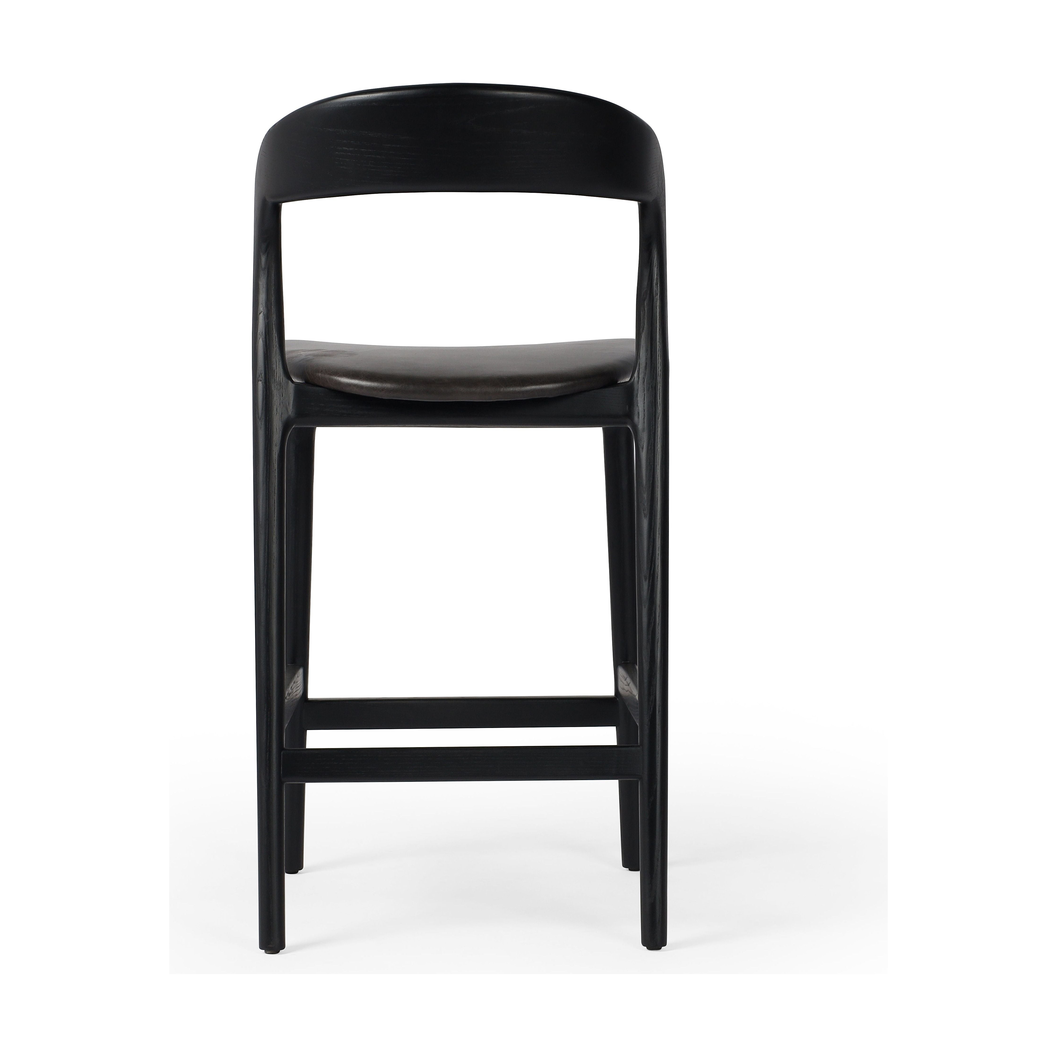 Featuring Amare Sonoma Black Bar + Counter Stool by Four Hands at Amethyst Home. Modern monochrome, perfectly sized for the counter. Inspired by simple Scandinavian styling, black-finished solid ash forms a shapely open frame for black top-grain leather seating.
Overall Counter Stool Dimensions: 19"w x 22"d x 39"hOverall Bar Stool Dimensions: 19"w x 22"d x 43"hColors: Black , So. Amethyst Home provides interior design, new construction, custom furniture and area rugs in the Laguna Beach metro area