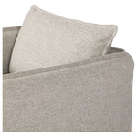 Featuring Andre Alessi Slate Outdoor Swivel Chair by Four Hands at Amethyst Home. An outdoor interpretation of an indoor silhouette. This 360-degree outdoor swivel chair offers a clean, contemporary feel with relaxed casual comfort. The seat and loose back cushions feature removable, washable slipcovers with a simple flange detail. Sustainably made with zero w. Amethyst Home provides interior design, new home construction design consulting, vintage area rugs, and lighting in the Boston metro area.