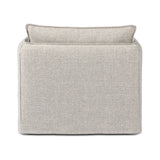 Featuring Andre Alessi Slate Outdoor Swivel Chair by Four Hands at Amethyst Home. An outdoor interpretation of an indoor silhouette. This 360-degree outdoor swivel chair offers a clean, contemporary feel with relaxed casual comfort. The seat and loose back cushions feature removable, washable slipcovers with a simple flange detail. Sustainably made with ze. Amethyst Home provides interior design, new home construction design consulting, vintage area rugs, and lighting in the Des Moines metro area.