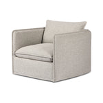 Featuring Andre Alessi Slate Outdoor Swivel Chair by Four Hands at Amethyst Home. An outdoor interpretation of an indoor silhouette. This 360-degree outdoor swivel chair offers a clean, contemporary feel with relaxed casual comfort. The seat and loose back cushions feature removable, washable slipcovers with a simple flange detail. Sustainably made with zero wa. Amethyst Home provides interior design, new home construction design consulting, vintage area rugs, and lighting in the Omaha metro area.