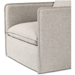 Featuring Andre Alessi Slate Outdoor Swivel Chair by Four Hands at Amethyst Home. An outdoor interpretation of an indoor silhouette. This 360-degree outdoor swivel chair offers a clean, contemporary feel with relaxed casual comfort. The seat and loose back cushions feature removable, washable slipcovers with a simple flange detail. Sustainably made with zer. Amethyst Home provides interior design, new home construction design consulting, vintage area rugs, and lighting in the San Diego metro area.