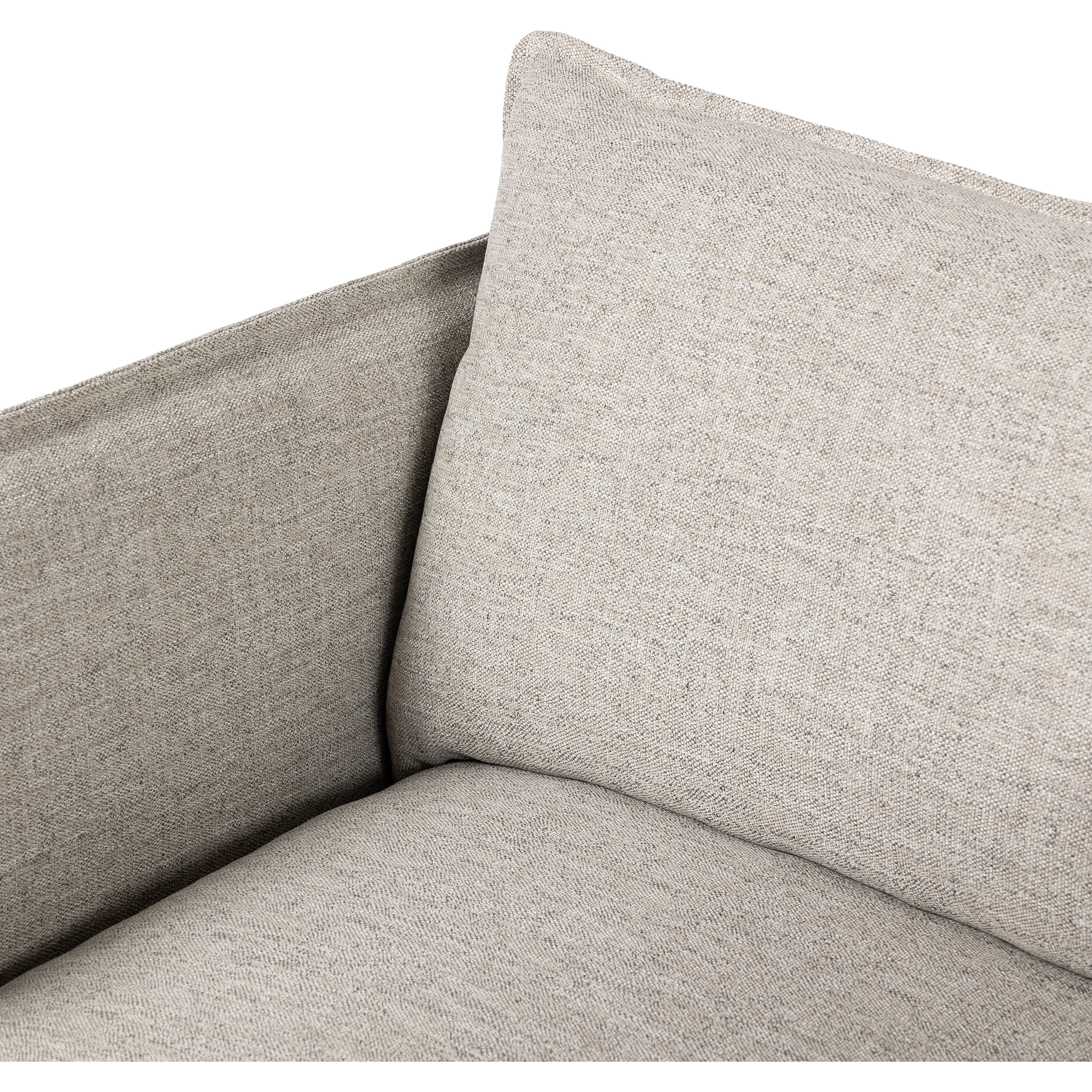 Featuring Andre Alessi Slate Outdoor Swivel Chair by Four Hands at Amethyst Home. An outdoor interpretation of an indoor silhouette. This 360-degree outdoor swivel chair offers a clean, contemporary feel with relaxed casual comfort. The seat and loose back cushions feature removable, washable slipcovers with a simple flange detail. Sustainably made with zero wa. Amethyst Home provides interior design, new home construction design consulting, vintage area rugs, and lighting in the Tampa metro area.