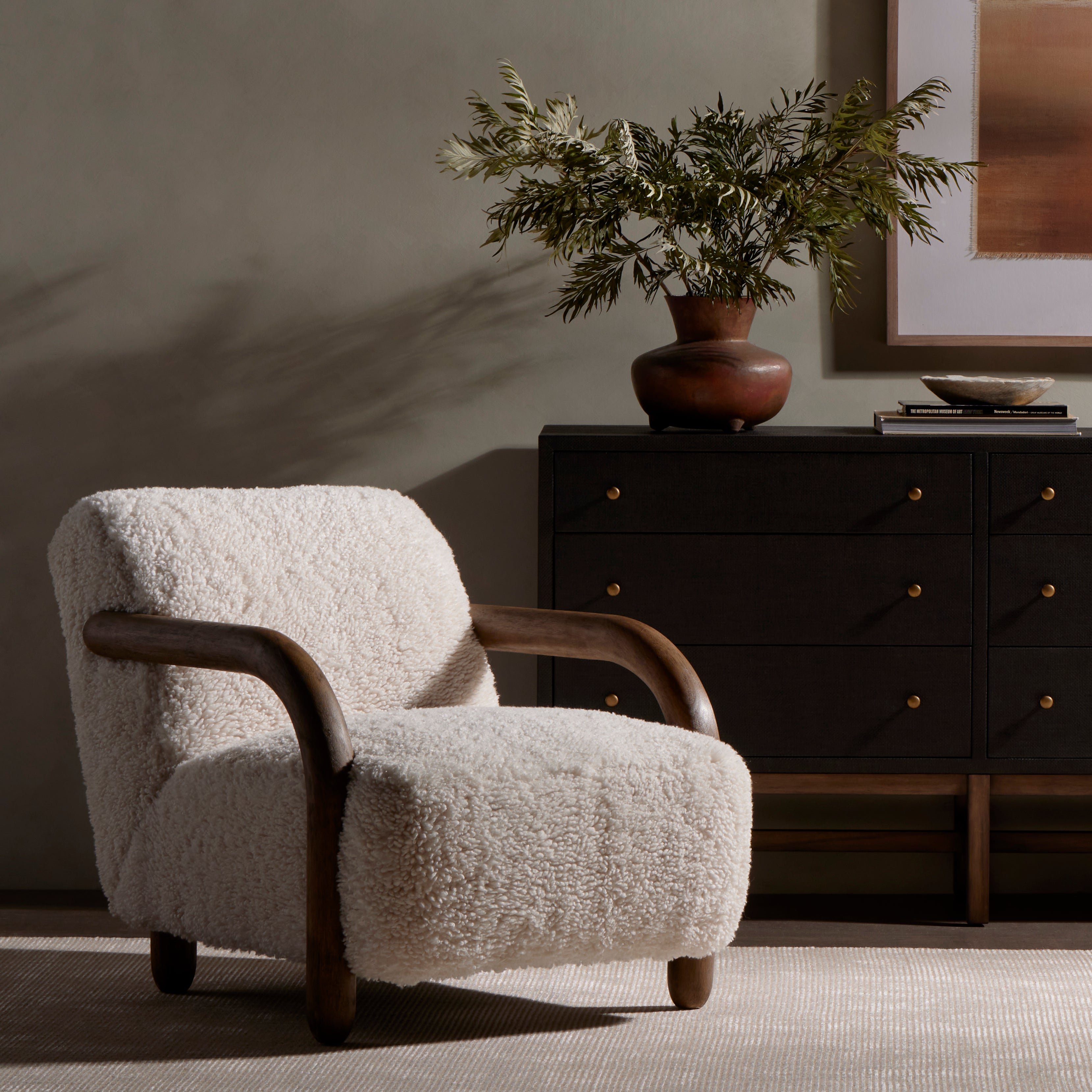 Featuring Aniston Andes Natural Chair by Four Hands at Amethyst Home. This versatile accent chair is upholstered in a faux Mongolian shearling with a textural high pile. A contrasting, chunky parawood frame hugs the seat and is wire-brushed for a warm, vintage feel.Overall Dimensions: 30.50"W x 40"L x 32"H
Collection: KensingtonColors: Andes Natural ,Distressed NaturalMaterials. Amethyst Home provides interior design, new construction, custom furniture, and area rugs in the Kansas City metro area.