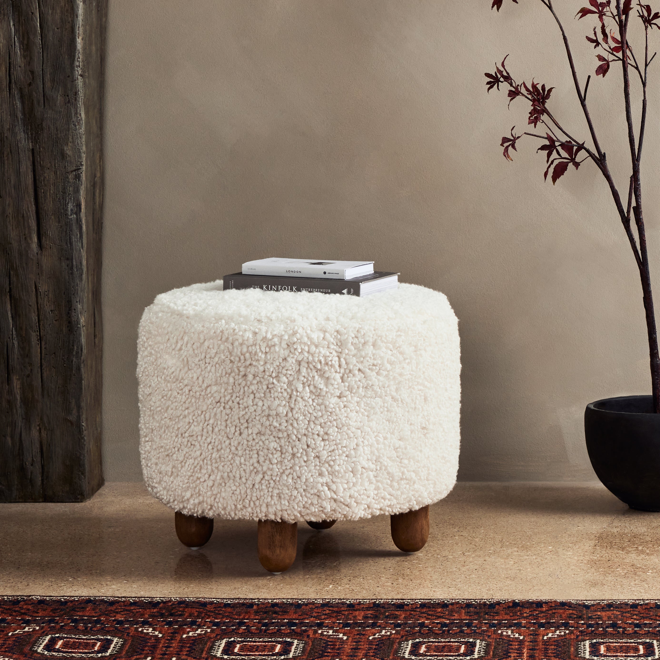 Featuring Aniston Andes Natural Ottoman by Four Hands at Amethyst Home. Place this round Aniston Andes Natural Ottoman just about anywhere for a subtle retro vibe. Upholstered in a faux Mongolian shearling with a high pile fur. Parawood legs are wirebrushed for a warm, vintage feel.
Overall Dimensions: 22.50"W x 22.50"L x 20.50"HWeight: 17.64 lbsVolume: 5.4 cu ft. Amethyst Home provides interior design services, furniture, rugs, and lighting in the Salt Lake City metro area.
