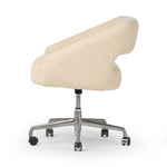 Featuring Anne Polished Aluminum Desk Desk Chair by Four Hands at Amethyst Home. An angular, sculptural silhouette features structured lines complemented by durable cream fabric. A smooth-swiveling seat glides with ease on polished aluminum casters for effortless mobility and comfort. Performance fabrics are specially created to withstand spills, stain. Amethyst Home provides interior design, new home construction design consulting, vintage area rugs, and lighting in the Salt Lake City metro area.
