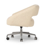 Featuring Anne Polished Aluminum Desk Desk Chair by Four Hands at Amethyst Home. An angular, sculptural silhouette features structured lines complemented by durable cream fabric. A smooth-swiveling seat glides with ease on polished aluminum casters for effortless mobility and comfort. Performance fabrics are specially created to withstand spills, stains, high t. Amethyst Home provides interior design, new home construction design consulting, vintage area rugs, and lighting in the Tampa metro area.
