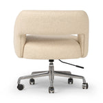 Featuring Anne Polished Aluminum Desk Desk Chair by Four Hands at Amethyst Home. An angular, sculptural silhouette features structured lines complemented by durable cream fabric. A smooth-swiveling seat glides with ease on polished aluminum casters for effortless mobility and comfort. Performance fabrics are specially created to withstand spills, stains. Amethyst Home provides interior design, new home construction design consulting, vintage area rugs, and lighting in the Winter Garden metro area.