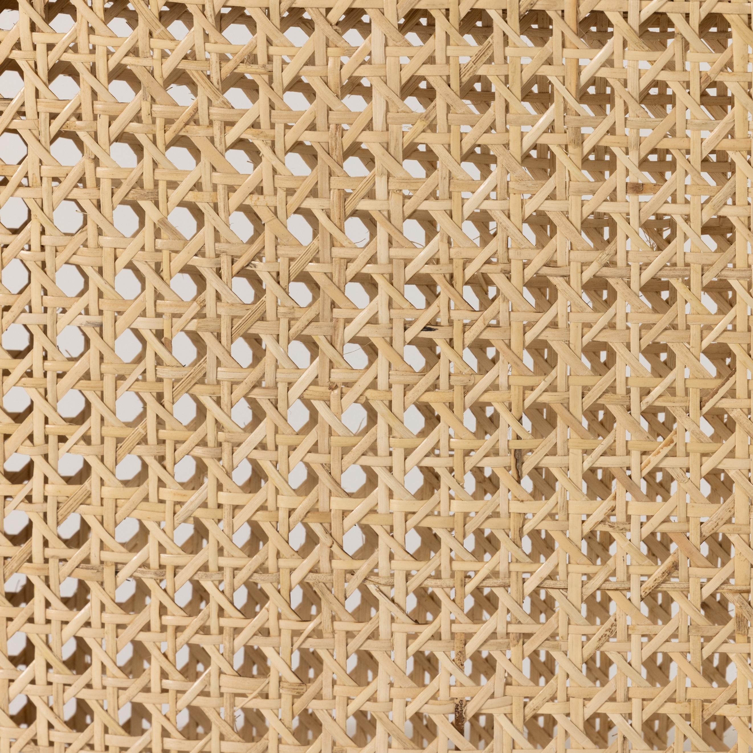 Mixed materials refresh retro stool seating. Light-toasted nettlewood frames a textural inlay of natural cane for a clean, monochromatic look, with a light, linen-blend seat of high-performance fabric brings smart sensibility to bar-style seating. Amethyst Home provides interior design, new home construction design consulting, vintage area rugs, and lighting in the Des Moines metro area.