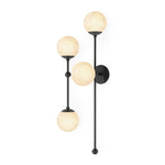 Featuring Armstrong Black Gunmetal Marbled Matte Glass 4 L Sconce by Four Hands at Amethyst Home. Marbled glass spheres seem to extend and reach across smooth brass rods. Each globe is individually blown, shaped and sculpted by hand through a one-hour process. The finish on the brass frame is achieved through a specialized process that turns the brass into. Amethyst Home provides interior design, new home construction design consulting, vintage area rugs, and lighting in the Scottsdale metro area.