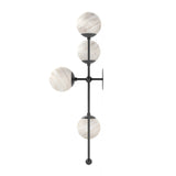 Featuring Armstrong Black Gunmetal Marbled Matte Glass 4 L Sconce by Four Hands at Amethyst Home. Marbled glass spheres seem to extend and reach across smooth brass rods. Each globe is individually blown, shaped and sculpted by hand through a one-hour process. The finish on the brass frame is achieved through a specialized process that turns the brass into. Amethyst Home provides interior design, new home construction design consulting, vintage area rugs, and lighting in the Washington metro area.