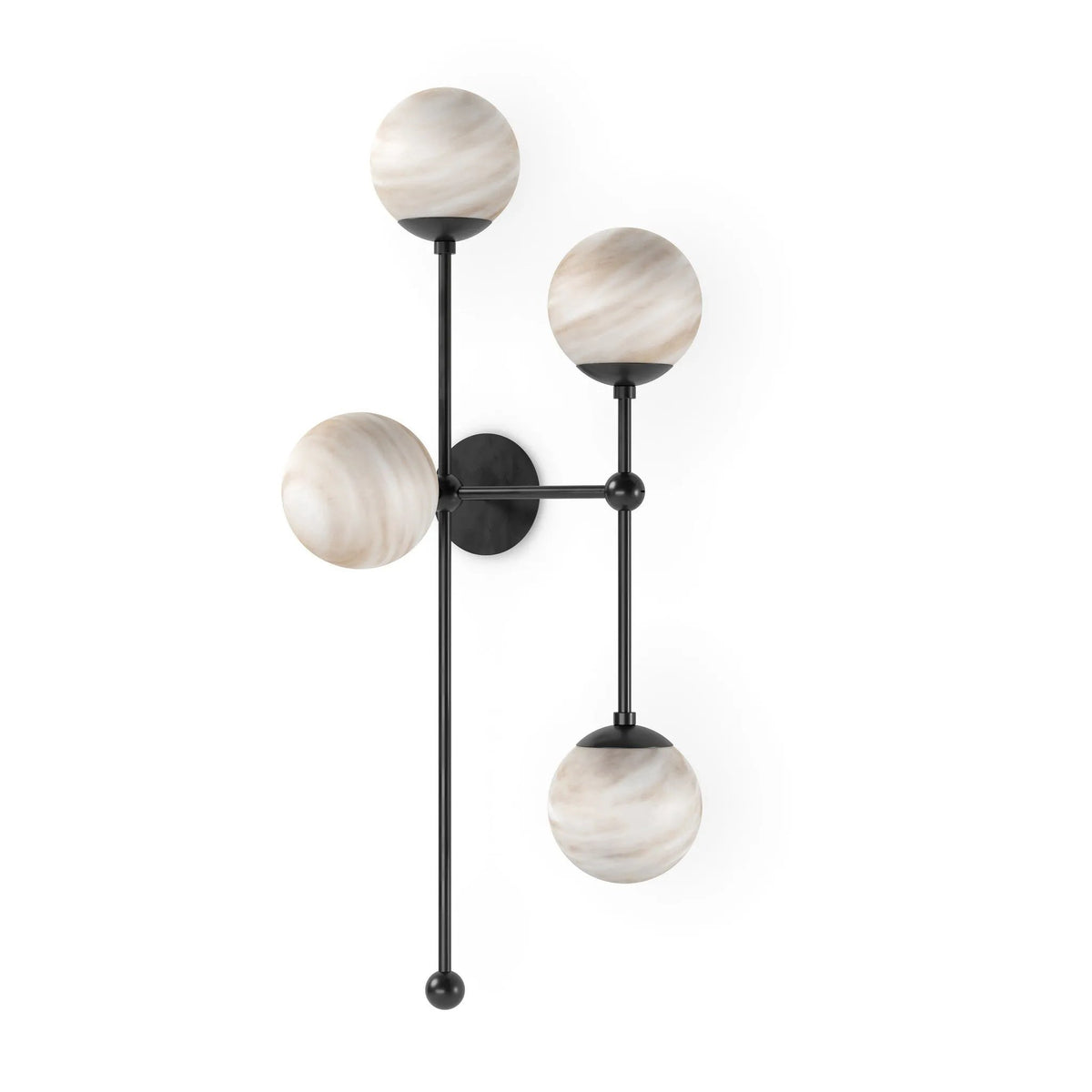 Armstrong Black Gunmetal Marbled Matte Glass 4 R Sconce | ready to ship!