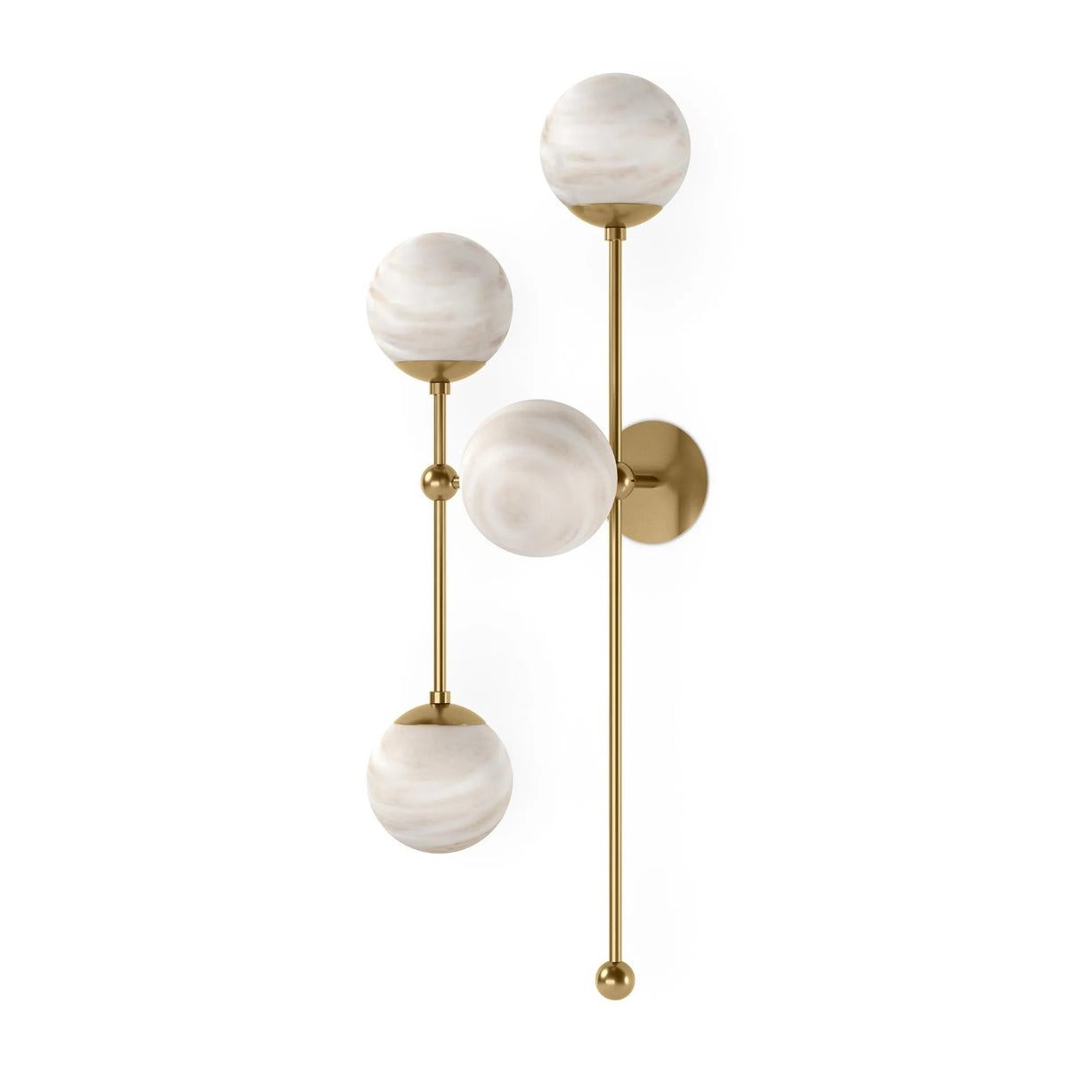 Armstrong Burnished Brass Marbled Matte Glass 4 L Sconce | ready to ship!