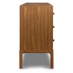 Featuring Arturo Natural Walnut 6 Drawer Dresser by Four Hands at Amethyst Home. Inspired by campaign-style furniture of the 1800s â€” packable pieces first designed for traveling military use â€” a simply shaped dresser of natural walnut features a subtly inset top and rounded legs, finished with wooden hardware.
Collection: WallisColors: Natural Walnut ,Nat. Amethyst Home provides interior design, new home construction design consulting, vintage area rugs, and lighting in the Houston metro area.