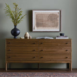 Featuring Arturo Natural Walnut 6 Drawer Dresser by Four Hands at Amethyst Home. Inspired by campaign-style furniture of the 1800s â€” packable pieces first designed for traveling military use â€” a simply shaped dresser of natural walnut features a subtly inset top and rounded legs, finished with wooden hardware.
Collection: WallisColors: Natural Waln. Amethyst Home provides interior design, new home construction design consulting, vintage area rugs, and lighting in the Salt Lake City metro area.