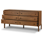 Featuring Arturo Natural Walnut 6 Drawer Dresser by Four Hands at Amethyst Home. Inspired by campaign-style furniture of the 1800s â€” packable pieces first designed for traveling military use â€” a simply shaped dresser of natural walnut features a subtly inset top and rounded legs, finished with wooden hardware.
Collection: WallisColors: Natural Walnut ,. Amethyst Home provides interior design, new home construction design consulting, vintage area rugs, and lighting in the Scottsdale metro area.