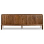 Inspired by campaign-style furniture of the 1800s â€” packable pieces first designed for traveling military use â€” a simply shaped sideboard of natural walnut features a subtly inset top and rounded legs, finished with wooden hardware Amethyst Home provides interior design, new home construction design consulting, vintage area rugs, and lighting in the Park City metro area.