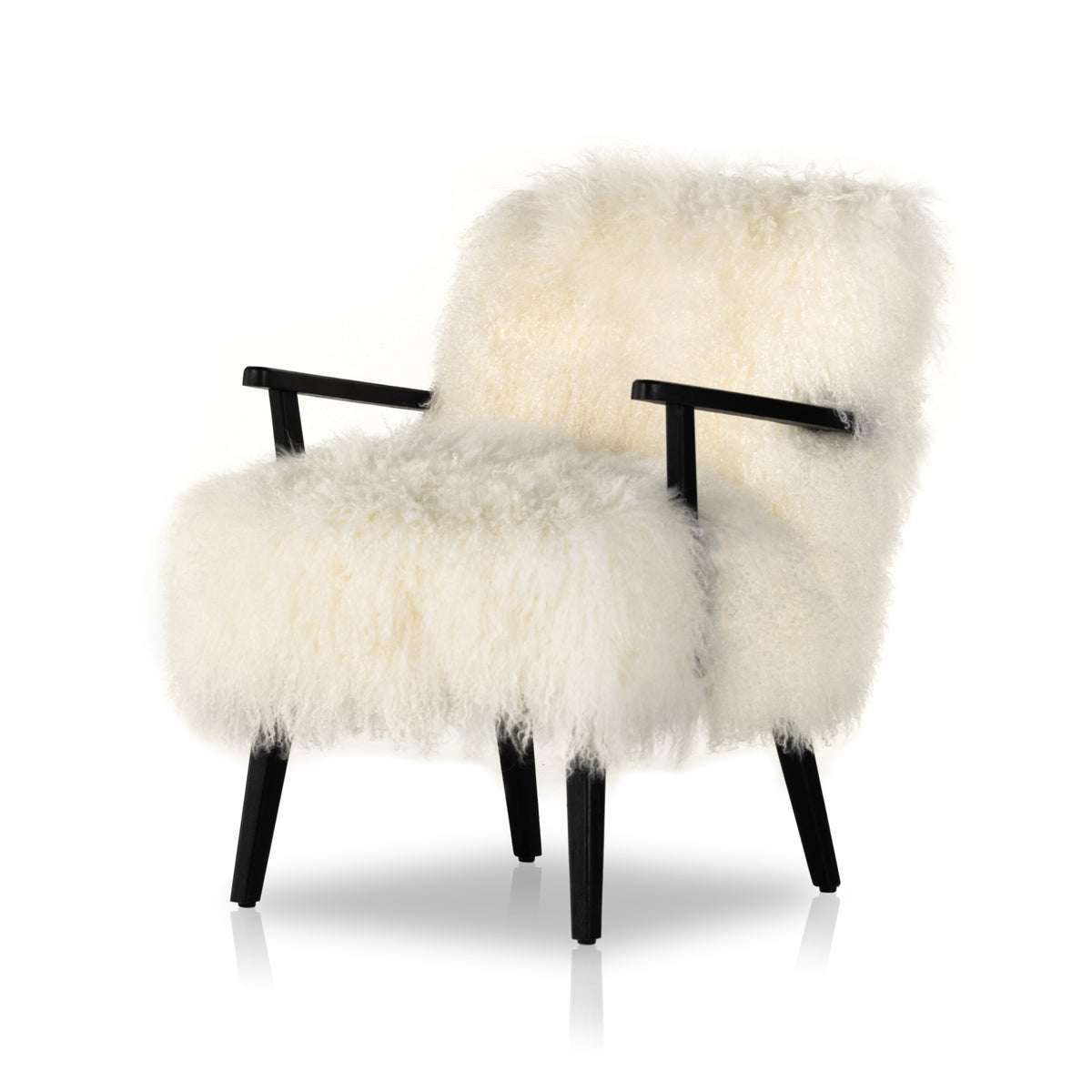 Fauteuil en fourrure crème Ashland Mongolie | prêt pour l'expédition!