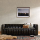 Featuring Augustine Deacon Wolf Sofa by Four Hands at Amethyst Home. Luxurious top-grain leather seating takes on a deep brown hue with dramatic channeling, for trend-forward texture and sumptuous sit.Overall Dimensions: 88"W x 35"L x 26.50"H
Collection: GraysonColors: Deacon WolfMaterials: Top Grain Leather Weight: 105.8 lbsSeat Depth: 24"Seat Height: 17"Arm Height from Floor: 2. Amethyst Home provides interior design, new construction, custom furniture, and area rugs in the Nashville metro area.
