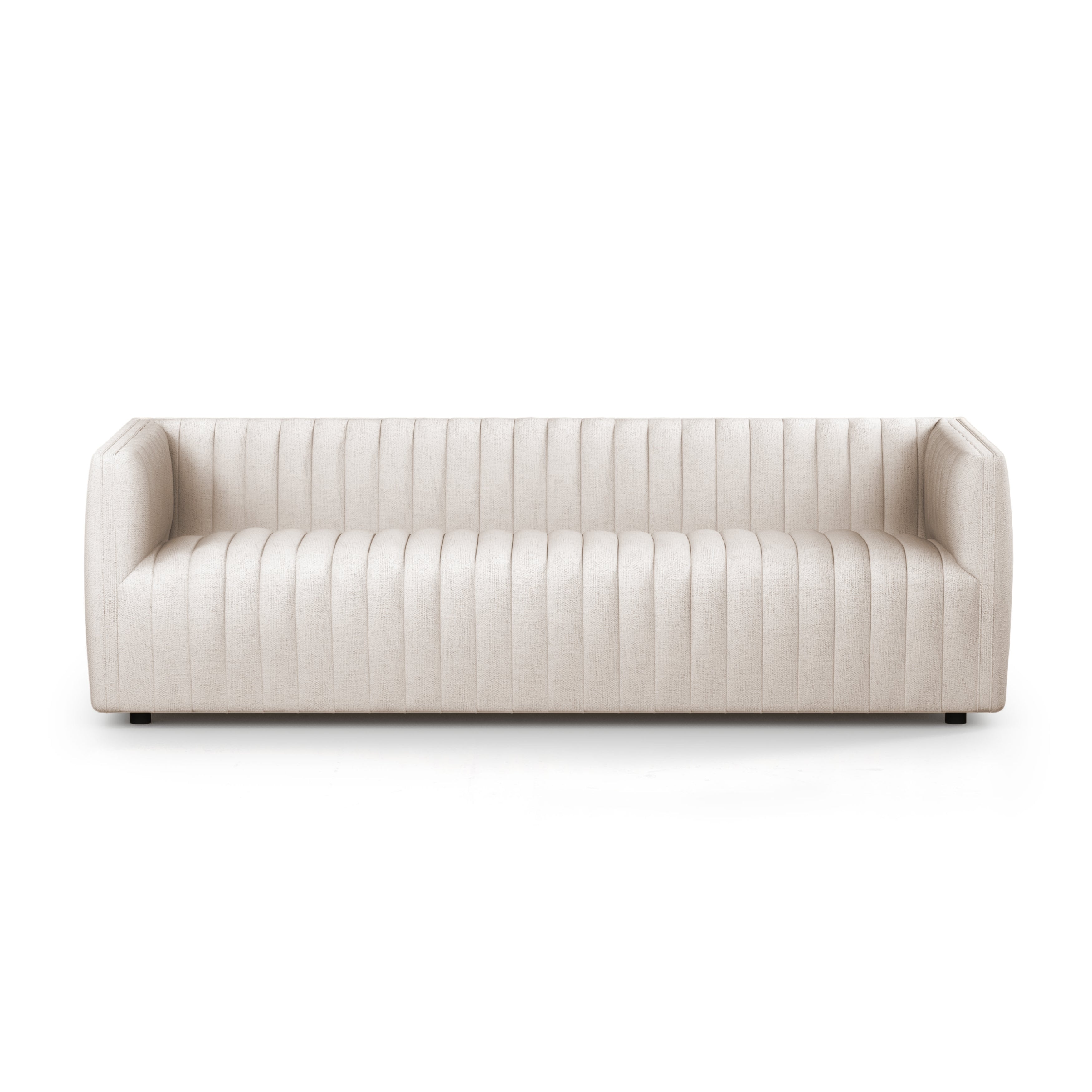 Featuring Augustine Dover Crescent Sofa by Four Hands at Amethyst Home. A dramatically channeled sofa with dover crescent linen-blend upholstery offers a crisp, clean look and sumptuous sit. Performance fabrics are specially created to withstand spills, stains, high traffic and wear, ensuring long-term comfort and unmatched durability.Overall Dimensions: 88"W x 35"L x 26.50". Amethyst Home provides interior design, new construction, custom furniture, and area rugs in the Salt Lake City metro area.
